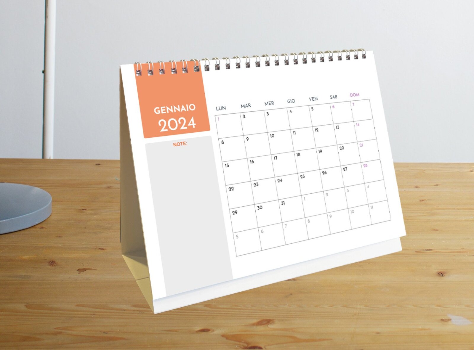 Calendario da tavolo grande 2024